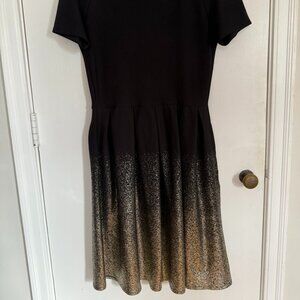 Gold and Black Sparkly LuLaRoe Amelia Dress